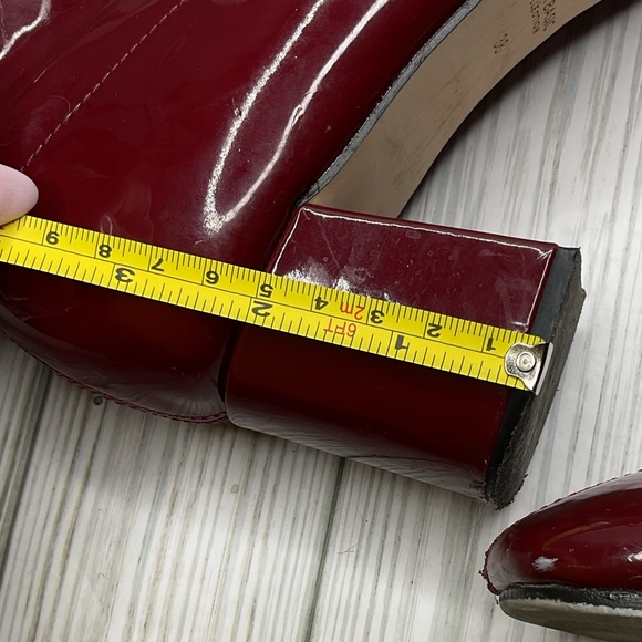 1127-Zara boots Burgundy boots with side zippers - Picture 2 of 9